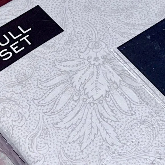 RALPH LAUREN Gray Floral Full Size Sheet Set - 100% Cotton Fits 18 Mattress